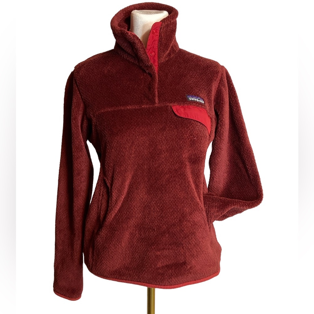 Patagonia Re-Tool Snap-T Fleece, Maroon Women’s XS EUC